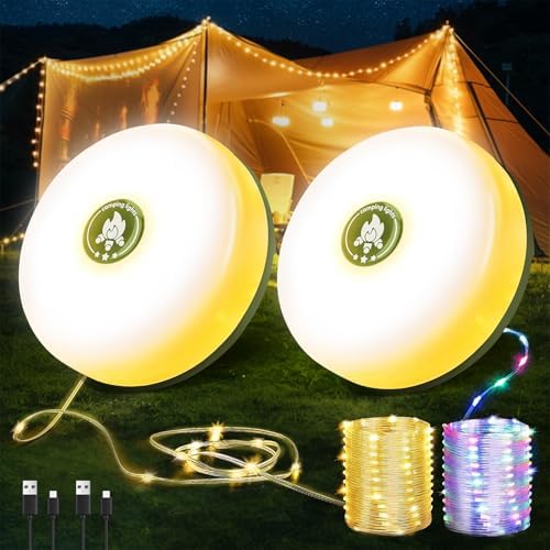 Camping String Lights, 32.8FT Waterproof Outdoor Lights